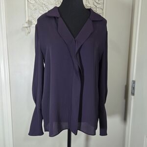 Halston Elegant Purple Blouse Size Small